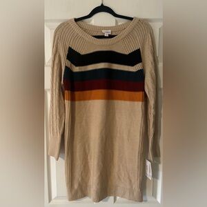 NWT Women’s‎ LuLaRoe Lauren Retro Striped Sweater Dress Long Sleeve Fall. Small.
